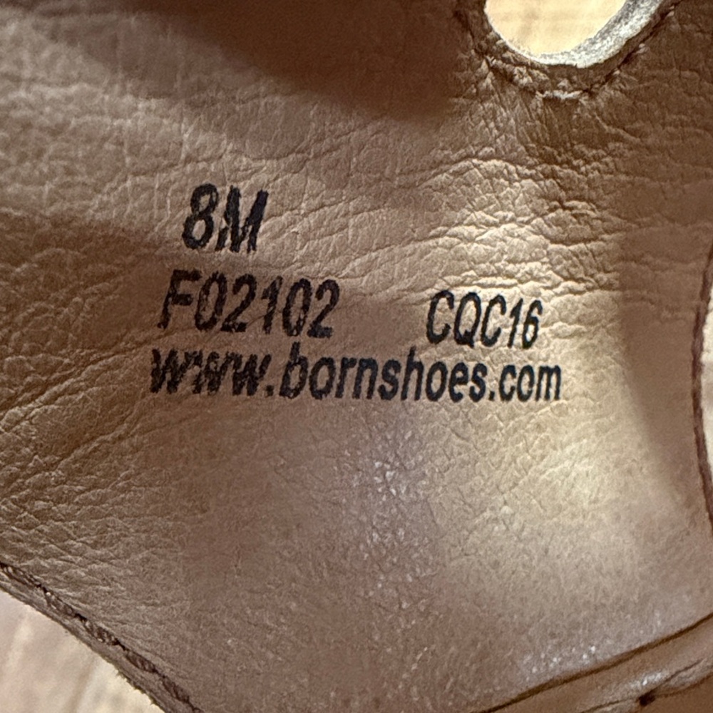 Born Brewster Platform Wedge Sandal Tapestry Leather espadrille Heel Size 8M - Picture 10 of 10